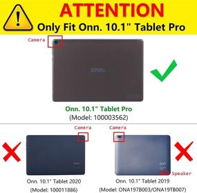 img 3 attached to 📱 DMLuna Case for Onn 10.1 Tablet Pro (Model:100003562) 2020 Release ONLY, Folio Premium Leather Cover Stand Case with Hand Strap and Card Pocket Holder - Glitter Grey (Exclusively designed for Onn 10.1 Tablet Pro, 2020 Release)