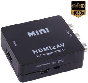 img 1 attached to 🔌 HDMI в AV конвертер, HDMI в RCA, HDMI в AV, высокое разрешение HDMI в 3RCA CVBS AV композитный видео аудио конвертер адаптер | Поддержка PAL / NTSC | В комплекте USB-кабель для зарядки | для ПК, ноутбука, HDTV, DVD | (HDMI в AV, черный)