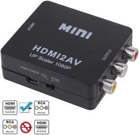 img 3 attached to 🔌 HDMI в AV конвертер, HDMI в RCA, HDMI в AV, высокое разрешение HDMI в 3RCA CVBS AV композитный видео аудио конвертер адаптер | Поддержка PAL / NTSC | В комплекте USB-кабель для зарядки | для ПК, ноутбука, HDTV, DVD | (HDMI в AV, черный)