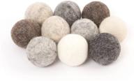 🐱 glaciart one felt balls, felt pom poms - pack of 10, 4 cm (1.6 inch) handmade felted balls in 5 natural colors for cats, felting, garland logo