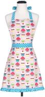 🧁 kaf home cupcake adult's hostess extra long ties – adjustable bib apron - machine washable - ideal for kitchen and gardening activities logo