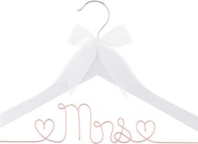 img 4 attached to 💍 Ella Celebration Mrs Wedding Dress Hanger, Wooden and Wire Hangers for Bride-to-Be Gown (White & Rose Gold Wire)