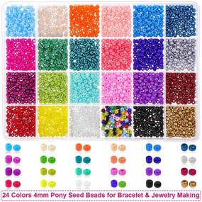 img 3 attached to 📿 Versatile Pony Beads Kit: 2800 Pcs 4mm Beads with Alphabet Letter Beads for Jewelry Making