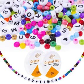 img 1 attached to 📿 Versatile Pony Beads Kit: 2800 Pcs 4mm Beads with Alphabet Letter Beads for Jewelry Making