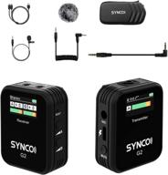 🎤 synco g2(a1) wireless lavalier microphone system: 230ft range, one-button muting, dslr/smartphone/tablet compatibility logo