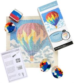 img 1 attached to 🎈 Dimensions Hot Air Balloon Latch Hook Craft Kit for Kids: A 12'' x 12'' Creative Adventure!