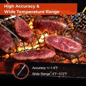 img 1 attached to WHATOOK Wireless Meat Thermometer: Digital Instant Read with 4 Probes for Grilling, Smoking, Kitchen and BBQ - 328ft Wireless Monitor for Precise Grill Temperature