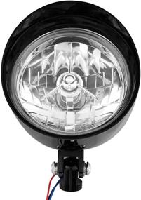 img 3 attached to FATECIM Motorcycle Headlight Black Billet Custom With Visor 5
