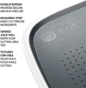 img 3 attached to Cooking Light Cutting Board: Measuring Marks, Textured Area, Juice Groove, Non-Slip Grip, 11x14.5, Gray/White