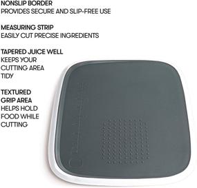 img 2 attached to Cooking Light Cutting Board: Measuring Marks, Textured Area, Juice Groove, Non-Slip Grip, 11x14.5, Gray/White