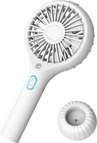img 4 attached to OKUT Mini Handheld Fan - Portable USB Rechargeable Cooling Fan 🌬️ with Long Battery Life - Perfect for Travel, Office, and Home Use (White)