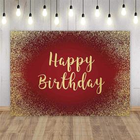 img 2 attached to Stunning Allenjoy Burgundy Red Happy Birthday Backdrop: A Glamorous Party Decoration for Fabulous Women's Gold Glitter 40th or 50th Birthday Celebration with Banner, Photo Booth Props