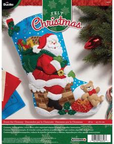 img 3 attached to 🎄 Bucilla 18-Inch Down The Chimney Felt Applique Christmas Stocking Kit: Create Festive Decor with Ease!