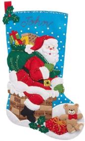 img 1 attached to 🎄 Bucilla 18-Inch Down The Chimney Felt Applique Christmas Stocking Kit: Create Festive Decor with Ease!