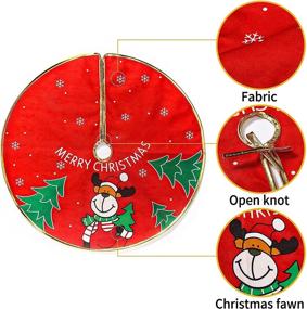 img 1 attached to 🎄 Рождественская круглая подставка для елки, 24 дюйма, красная, маленькая юбка для праздничных украшений