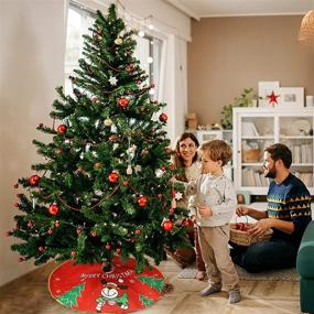 img 3 attached to 🎄 Рождественская круглая подставка для елки, 24 дюйма, красная, маленькая юбка для праздничных украшений