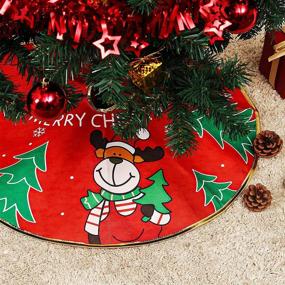 img 4 attached to 🎄 Рождественская круглая подставка для елки, 24 дюйма, красная, маленькая юбка для праздничных украшений