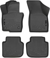 🚗 husky liners 98681 weatherbeater floor mats for 2012-21 volkswagen passat - front & 2nd seat, black logo