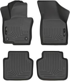 img 4 attached to 🚗 Husky Liners 98681 Weatherbeater Floor Mats for 2012-21 Volkswagen Passat - Front & 2nd Seat, Black