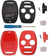 binowen 3 1 buttons replacement for key fob shell keyless entry remote honda key fob case with screwdriver fit for honda 2008-2012 accord 2006-2013 civic ex 2009-2015 pilot (1 red 1 black) logo