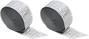 img 2 attached to 🎉 Premium Metallic Silver Crepe Paper Streamers, 2 Rolls – Made in USA