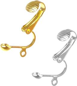 img 2 attached to Easy-Open 40pcs Clip on Earring Converter: Granmp Clip Earring Findings for Crafts, Silver Gold