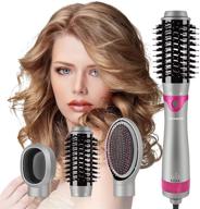 💨 3-in-1 hair dryer brush with negative ionic technology - zeonetak hot air brush with interchangeable hair styler & volumizer attachments for straightening, curling, and drying logo