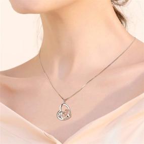 img 3 attached to 🐬 Dolphin Love Heart Pendant Necklace in Sterling Silver - Ideal Gift for Women, Teens, Girls, and Dolphin Enthusiasts