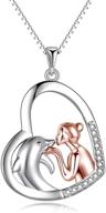 🐬 dolphin love heart pendant necklace in sterling silver - ideal gift for women, teens, girls, and dolphin enthusiasts logo