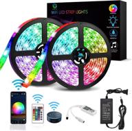 📱 smartphone controlled wifi led strip lights with music sync, rgb 32.8 ft led tape light for android ios, alexa, google assistant - perfect for room,tv, party, diy decoration логотип