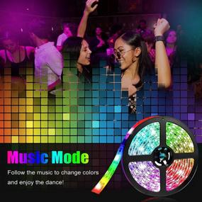 img 2 attached to 📱 Smartphone Controlled WiFi LED Strip Lights with Music Sync, RGB 32.8 FT LED Tape Light for Android iOS, Alexa, Google Assistant - Perfect for Room,TV, Party, DIY Decoration