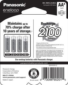 img 3 attached to 🔋 Перезаряжаемые аккумуляторы Panasonic BK-3MCCA4BA eneloop AA 2100 циклов Ni-MH с предварительной зарядкой, комплект из 4 штук.