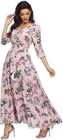 img 3 attached to VintageClothing Womens Floral Dresses Sleeves Women's Clothing for Dresses