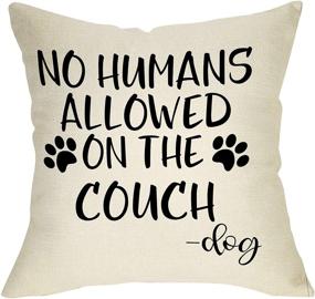 img 3 attached to 🐾 FBCOO Dog Paw Pattern Decorative Throw Pillow Cover: No Humans Allowed on The Couch! Perfect Dog Lover Gift for Sofa Couch Decorations - Funny Cushion Case 18 x 18