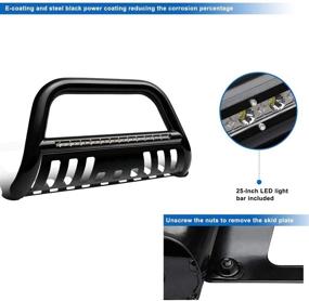 img 2 attached to 🚗 AUTOSAVER88 Bull Bar with LED Light Bar for Dodge RAM 1500 - Premium Tubing Front Grille Brush Push Bumper Guard with Skid Plate Light Mount