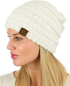 img 1 attached to 🎩 C.C Women's Chenille Soft Warm Thick Knit Beanie Hat Cap