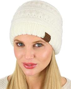 img 2 attached to 🎩 C.C Women's Chenille Soft Warm Thick Knit Beanie Hat Cap