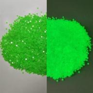 🌟 luminous fluorescent green glow star glitter confetti sequins - perfect for tumbler diy, slime nails arts, paper arts craft - 10g(0.35oz) logo