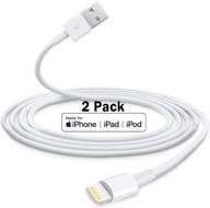 super fast apple mfi certified iphone charger 6ft - lightning to usb cable for iphone 12/11/pro/max/x/xs/xr/xs max/8/7/6, ipad - 2pack logo