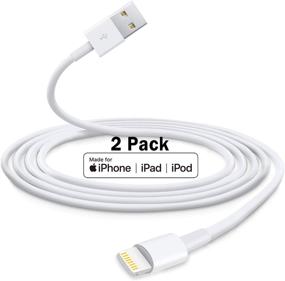img 4 attached to Super Fast Apple MFi Certified iPhone Charger 6ft - Lightning to USB Cable for iPhone 12/11/Pro/Max/X/XS/XR/XS Max/8/7/6, iPad - 2Pack