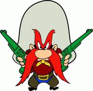 🚗 карикатурная защитная наклейка для автомобильного бампера yosemite sam - 5x5 дюймов логотип