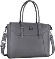 👜 mosiso gray laptop tote bag with shockproof compartment for women (16 inch) logo