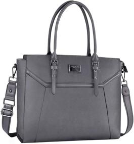 img 4 attached to 👜 MOSISO Gray Laptop Tote Bag with Shockproof Compartment for Women (16 inch)