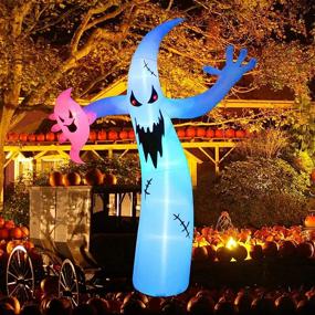 img 2 attached to 👻 Spooky 12 Ft Halloween Inflatable Decorations - Angela&Alex Tall Ghost Inflatables with Built-in LED Lights - Perfect for Yard, Garden, Lawn Festival Holiday Party