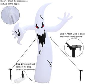 img 1 attached to 👻 Spooky 12 Ft Halloween Inflatable Decorations - Angela&Alex Tall Ghost Inflatables with Built-in LED Lights - Perfect for Yard, Garden, Lawn Festival Holiday Party