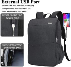 img 2 attached to 💼 Water Resistant Laptop Backpack with USB Charging Port – Perfect for College, Business Travel & Daily Commutes