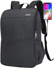 img 4 attached to 💼 Water Resistant Laptop Backpack with USB Charging Port – Perfect for College, Business Travel & Daily Commutes