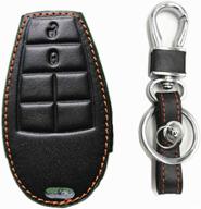 🔑 kawihen leather key fob cover for chrysler 300 t&amp;c dodge challenger charger durango grand caravan journey ram 1500-3500 magnum jeep grand cherokee commander m3n5wy783x iyz-c01c gq453t logo