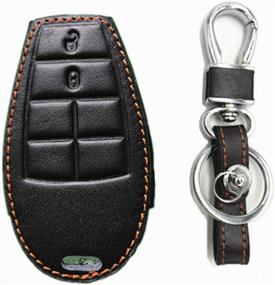 img 4 attached to 🔑 KAWIHEN Leather Key Fob Cover for Chrysler 300 T&amp;C Dodge Challenger Charger Durango Grand Caravan Journey Ram 1500-3500 Magnum Jeep Grand Cherokee Commander M3N5WY783X IYZ-C01C GQ453T