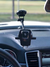 img 3 attached to 📱 Universal Car Mount Smartphone Holder - Easy One Touch, Premium Quality for Stability and Elegance. Dashboard or Windshield Mounted, 360° Rotation & Height Adjustable